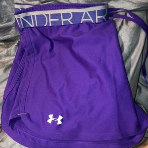 Purple UA shorts